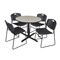 Cain Cain Round Table & Chair Set, Wood, Metal, Polypropylene Top TB36RNDPL44BK - alternate 1